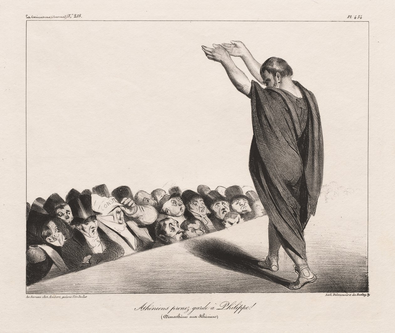 Az athéniek óvakodjanak Philliptől! (Démoszthenész az athéniaknak) alkotó: Honoré Daumier