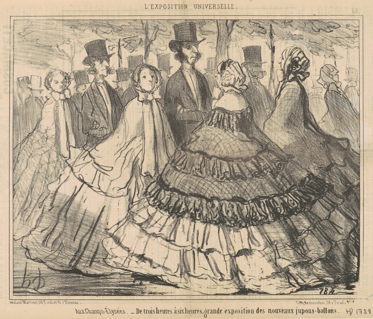 A Champs-Elysées-n... Háromtól hat óráig alkotó: Honoré Daumier
