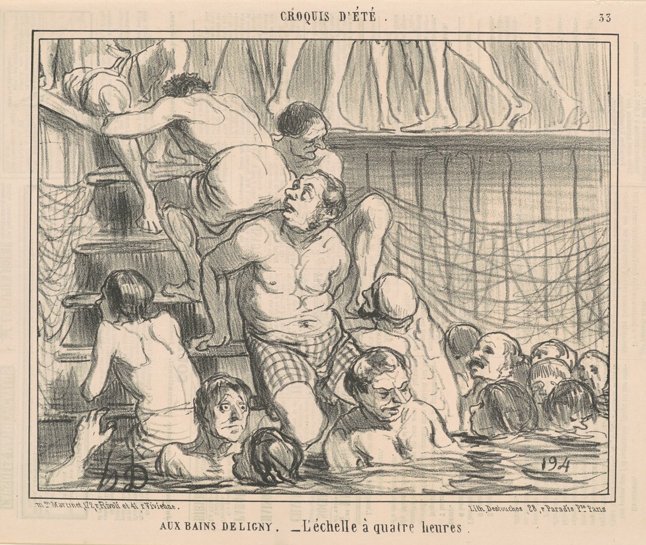 A Deligny fürdőben alkotó: Honoré Daumier