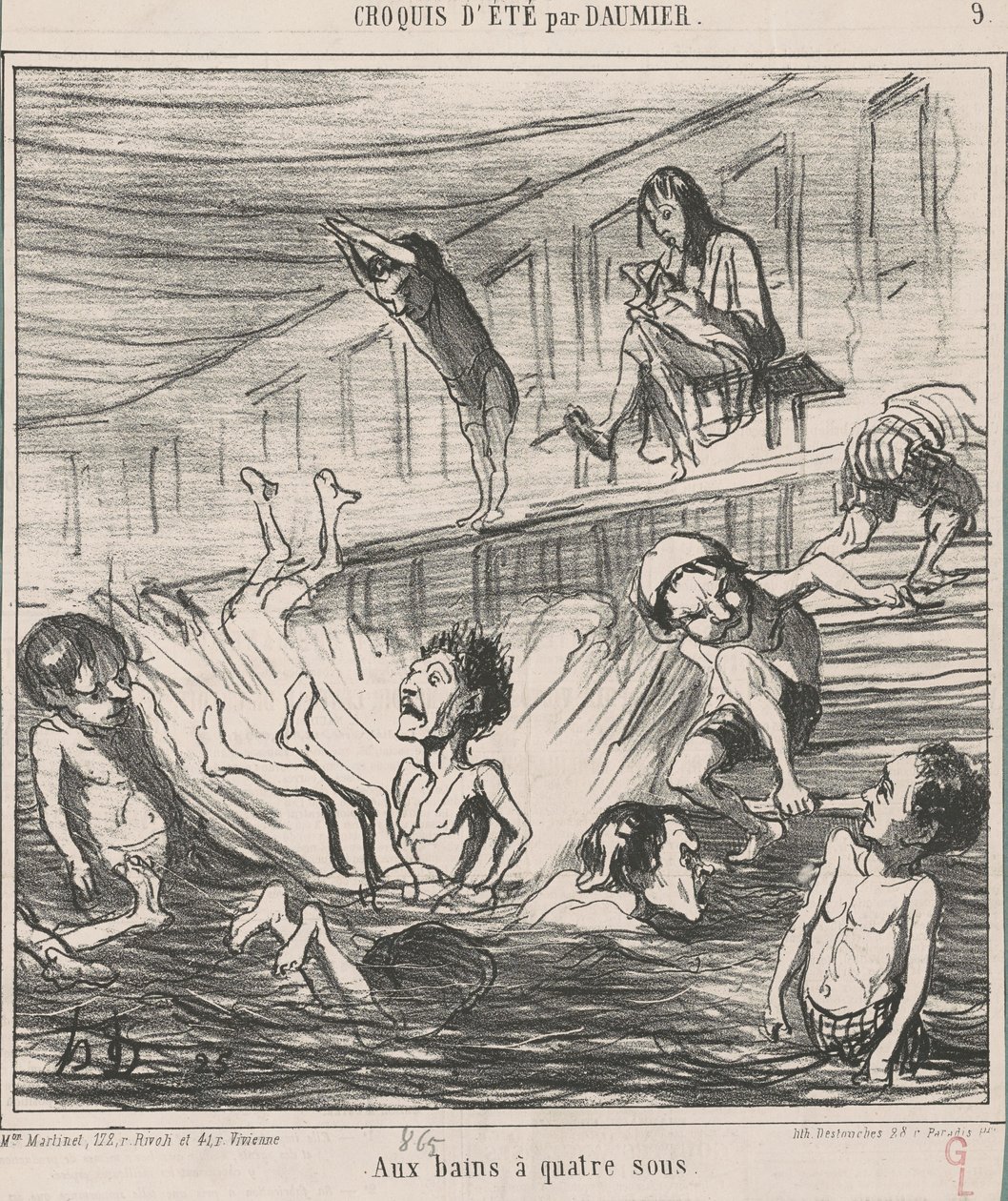 A négy filléres fürdőknél alkotó: Honoré Daumier