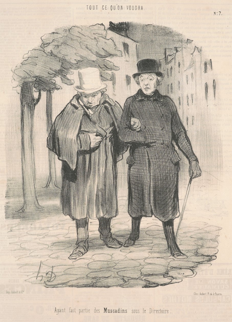 Az igazgatóság alatt álló muscadinok tagjaként alkotó: Honoré Daumier