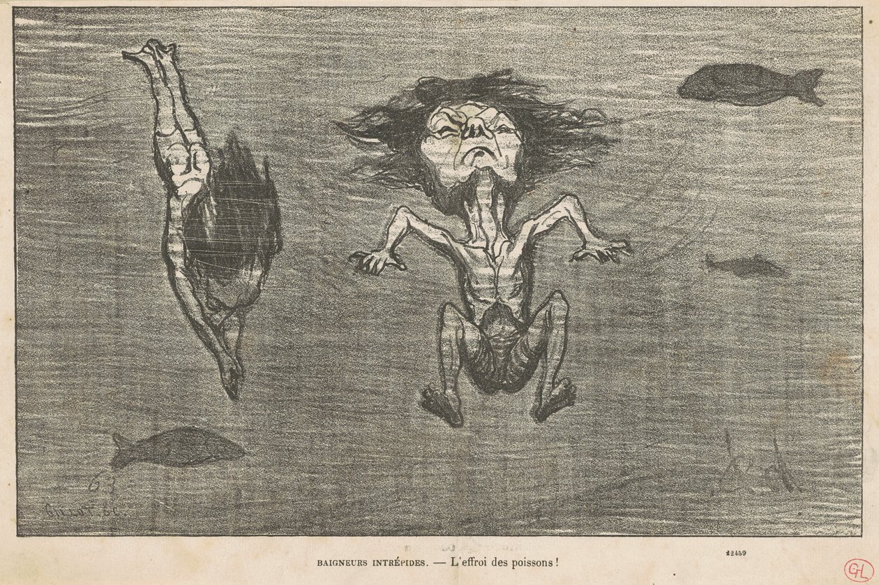 Rettent fürdőzők alkotó: Honoré Daumier
