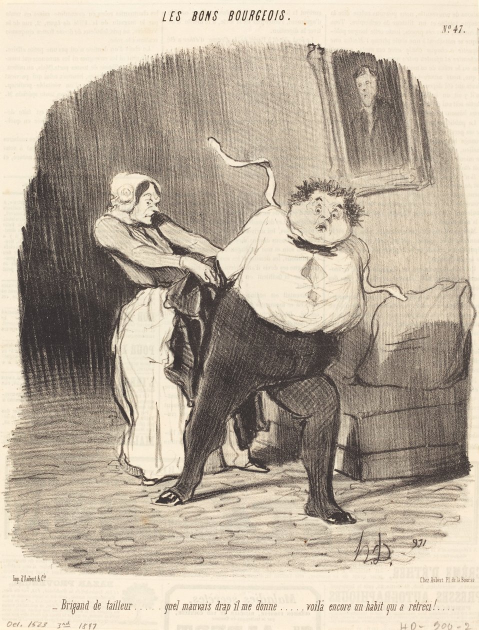Szabó brigantja... másik kabát... összezsugorodott! alkotó: Honoré Daumier