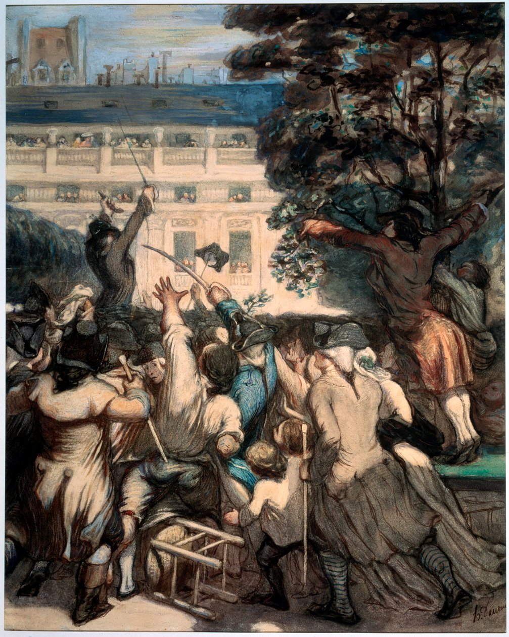 Camille Desmoulins a Palais Royal Gardensben, 1848-1849. alkotó: Honoré Daumier