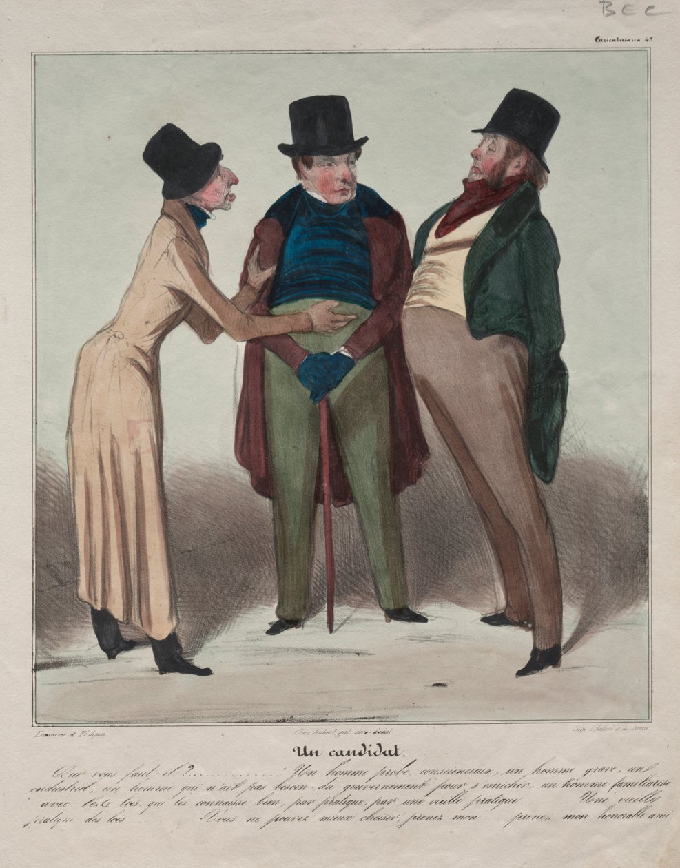 Caricaturana (48. tábla): Egy jelölt alkotó: Honoré Daumier