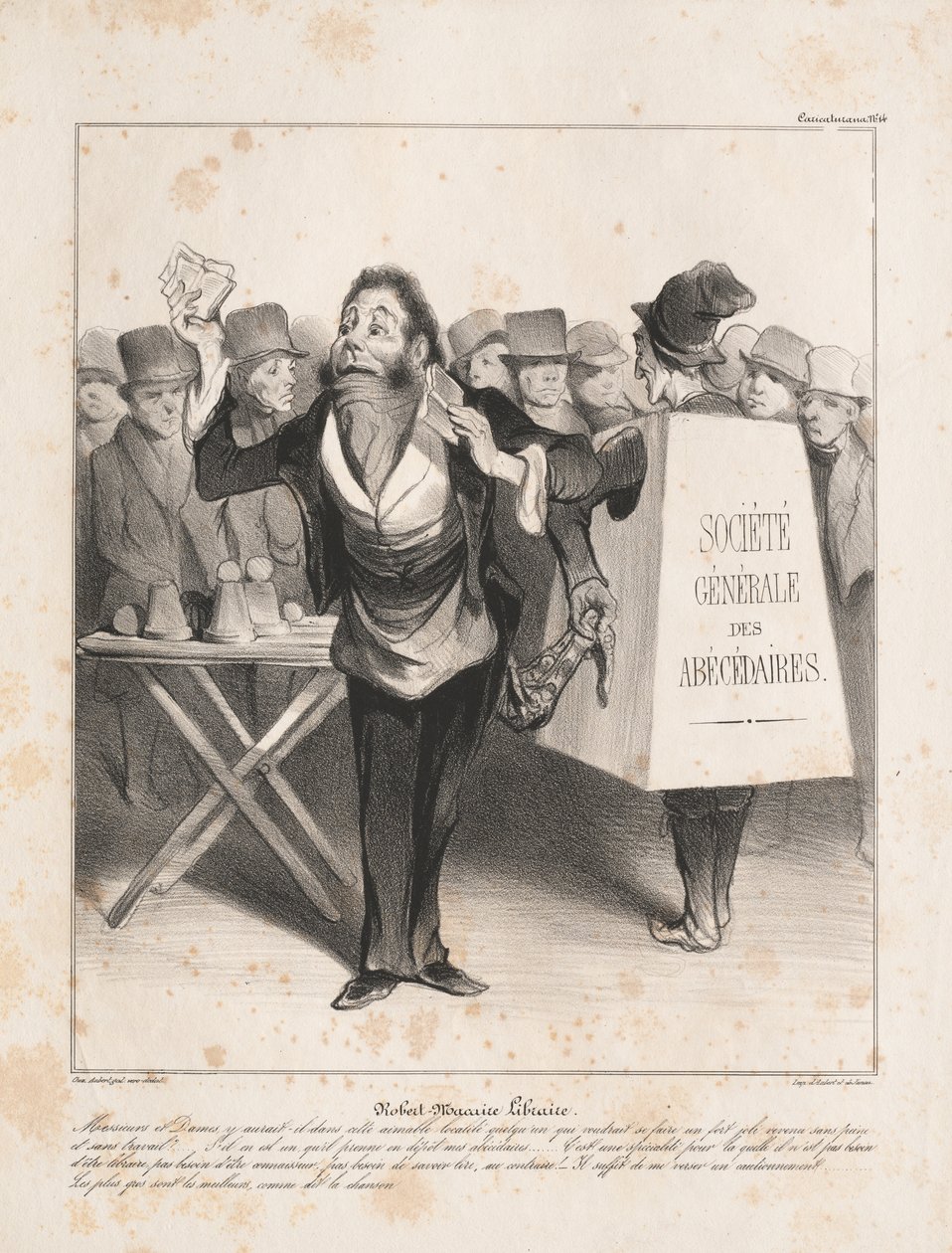 Caricaturana: Pl. 14, Robert Macaire Bookseller Caricaturana: Pl. 14, Robert Macaire Bookseller, 183 alkotó: Honoré Daumier