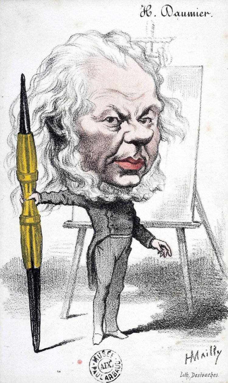 Honore Daumier (1808-1879) francia metsző, festő és szobrász rajzfilmje. Metszet: Hyppolite Mailly (született 1829-ben). Mérete: 14x8,5 cm. Arbaud Múzeum. alkotó: Honoré Daumier