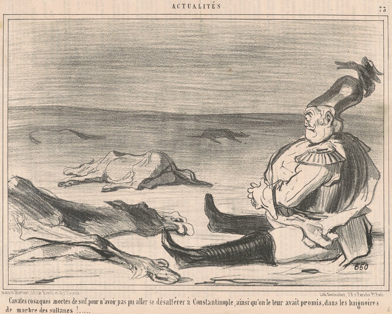 Kozák lovasok, akik szomjan haltak... alkotó: Honoré Daumier