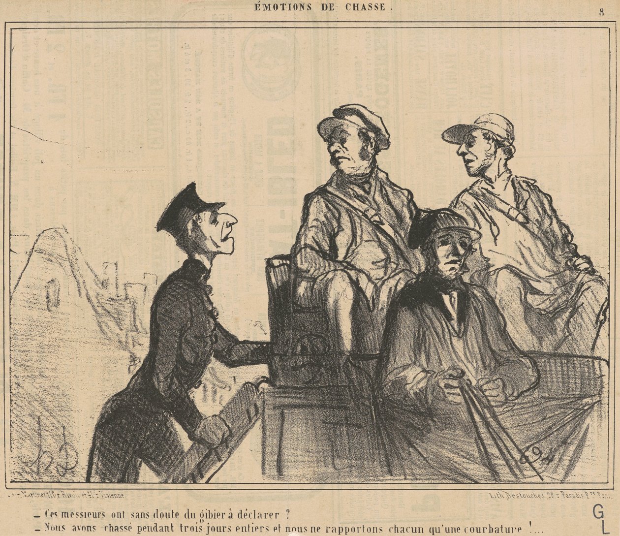 Ezeknek az uraknak van... játékuk bejelenteni? ... alkotó: Honoré Daumier