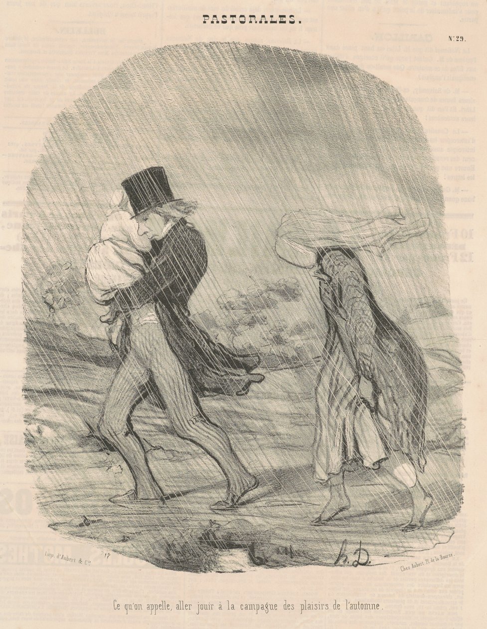Amit mi úgy hívunk, hogy vidékre megyünk... alkotó: Honoré Daumier