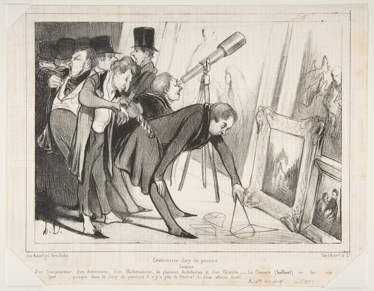 Celebrrrre Jury de Peinture..., megjelent a Le Charivariban, 1840. március 16-án, 1840. március 16-án. alkotó: Honoré Daumier