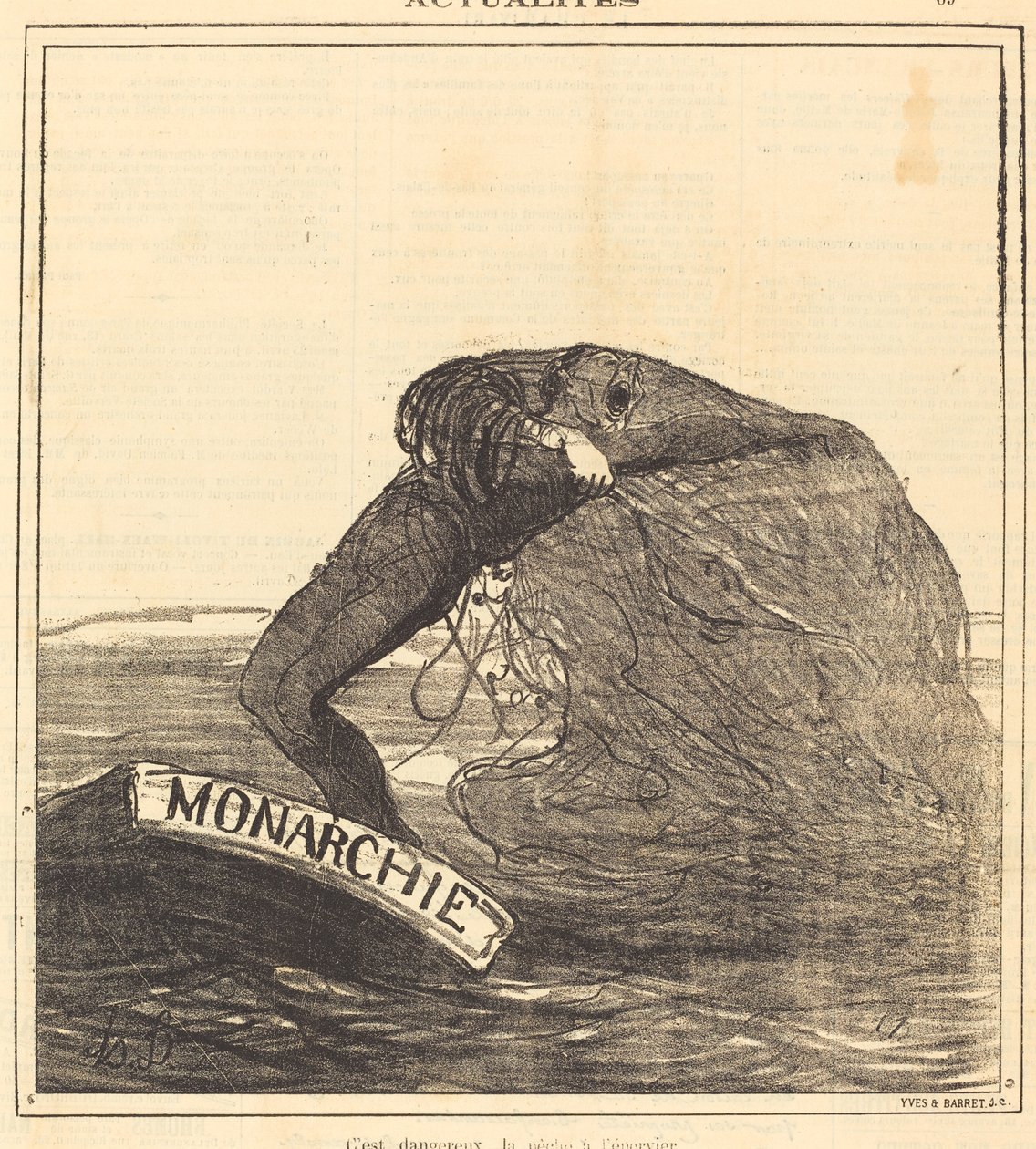 Veszélyes, hálós horgászat alkotó: Honoré Daumier