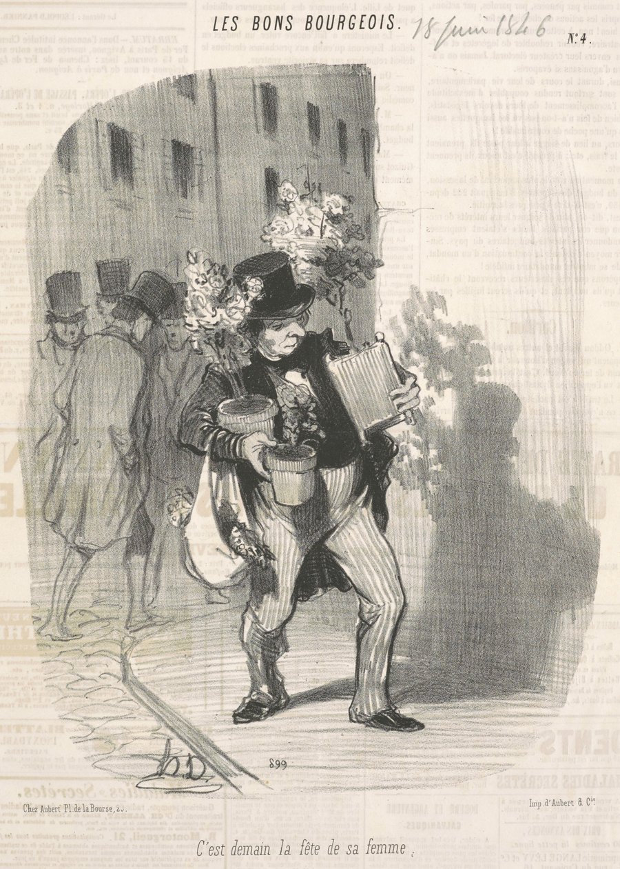 Holnap lesz a felesége születésnapja alkotó: Honoré Daumier