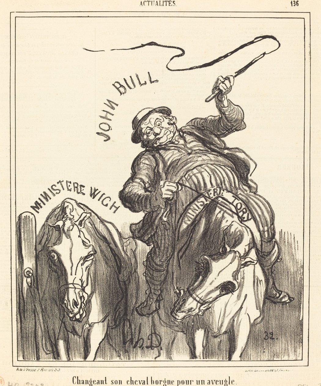 Félszemű lovát vakra cseréli alkotó: Honoré Daumier