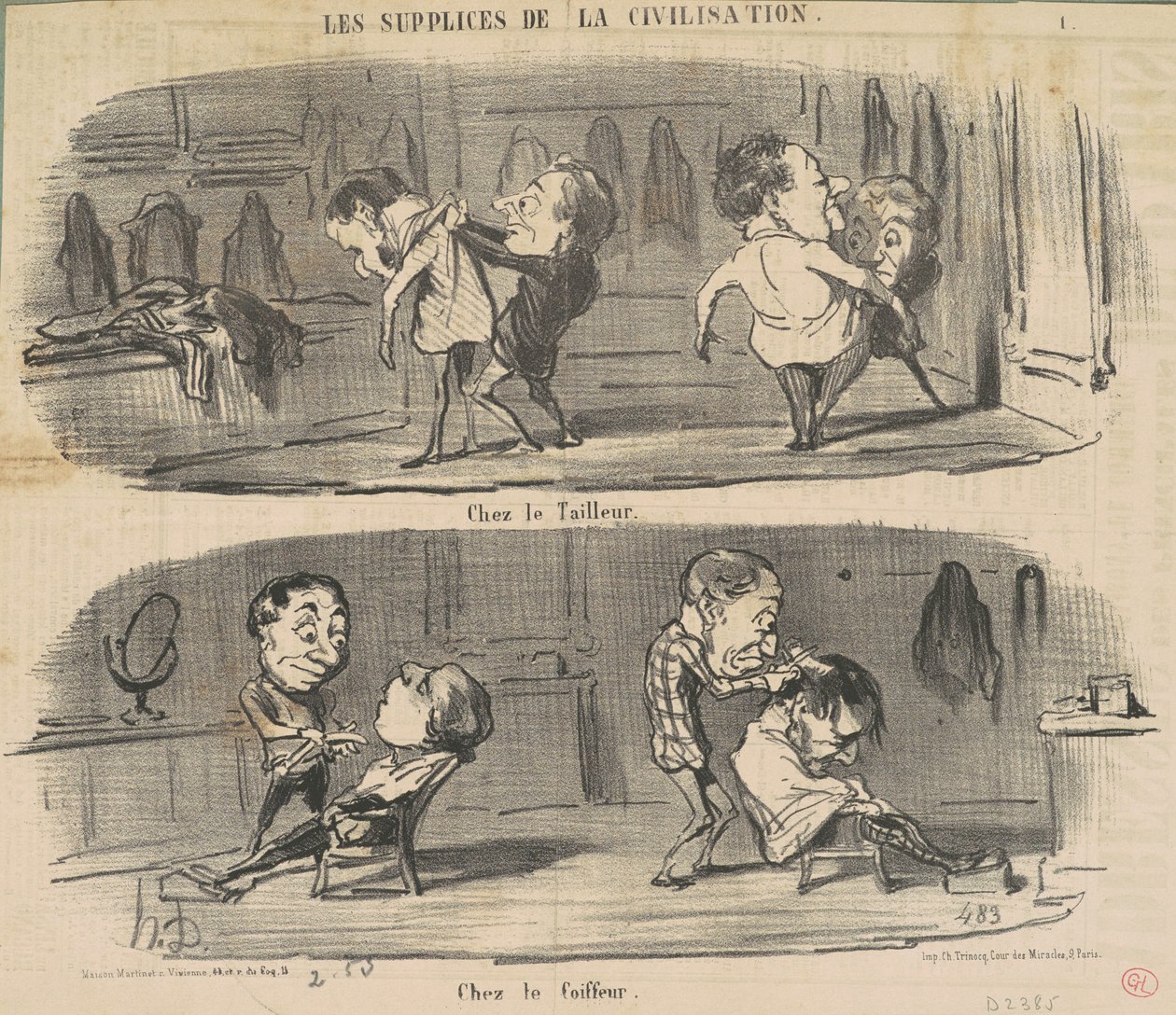 A szabónál a fodrásznál alkotó: Honoré Daumier