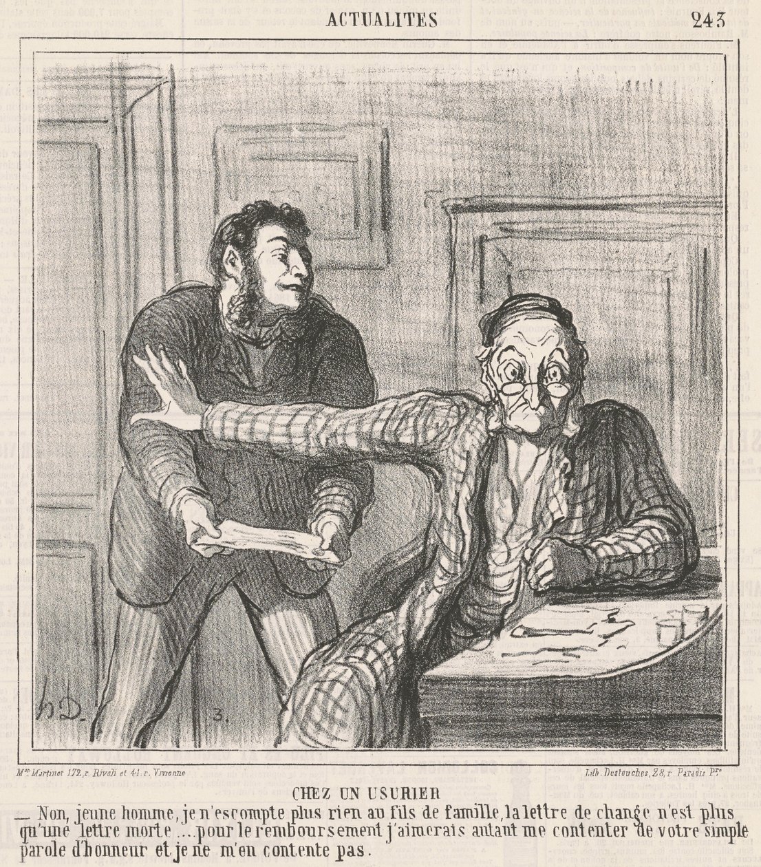 Egy pénzkölcsönzőnél alkotó: Honoré Daumier