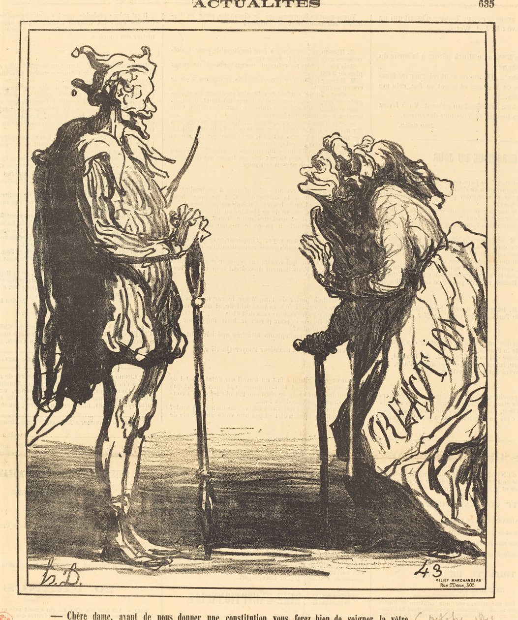 Kedves hölgy, mielőtt megadná nekünk... alkotó: Honoré Daumier