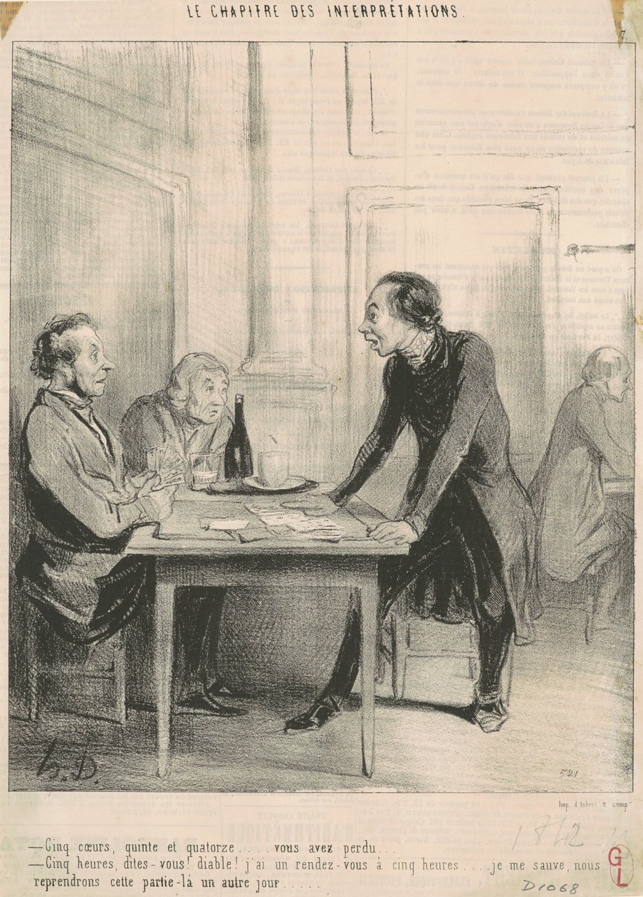 Öt szív, egyenes és tizennégy... alkotó: Honoré Daumier