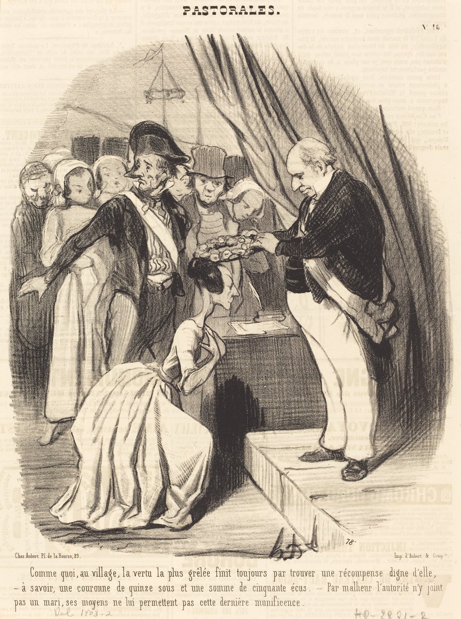 Mint ami a faluban a legbélyegesebb erény... alkotó: Honoré Daumier