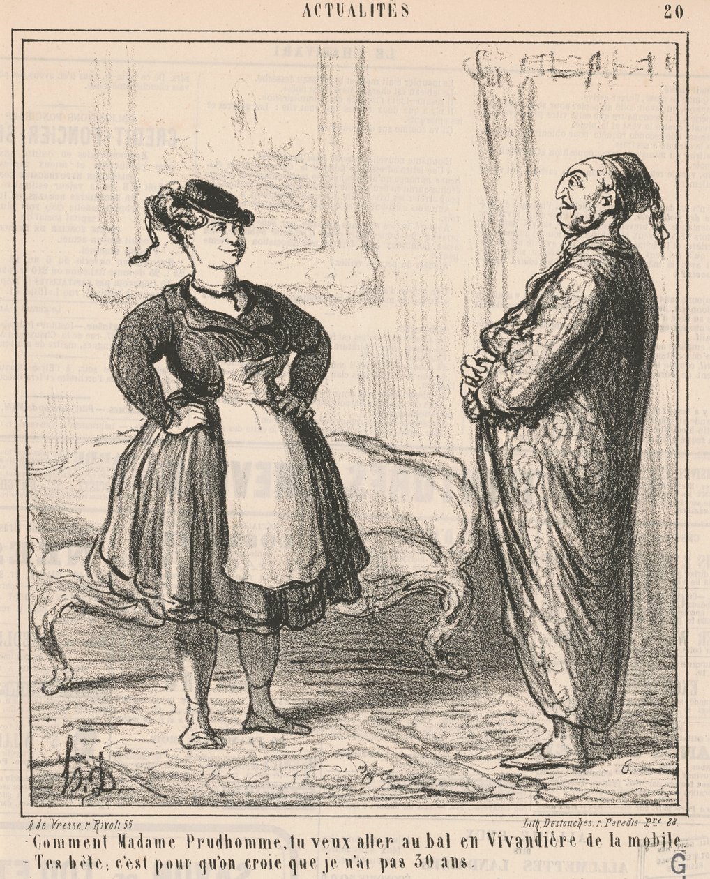 Hogy Madame Prudhomme... Mint egy vivandière... alkotó: Honoré Daumier