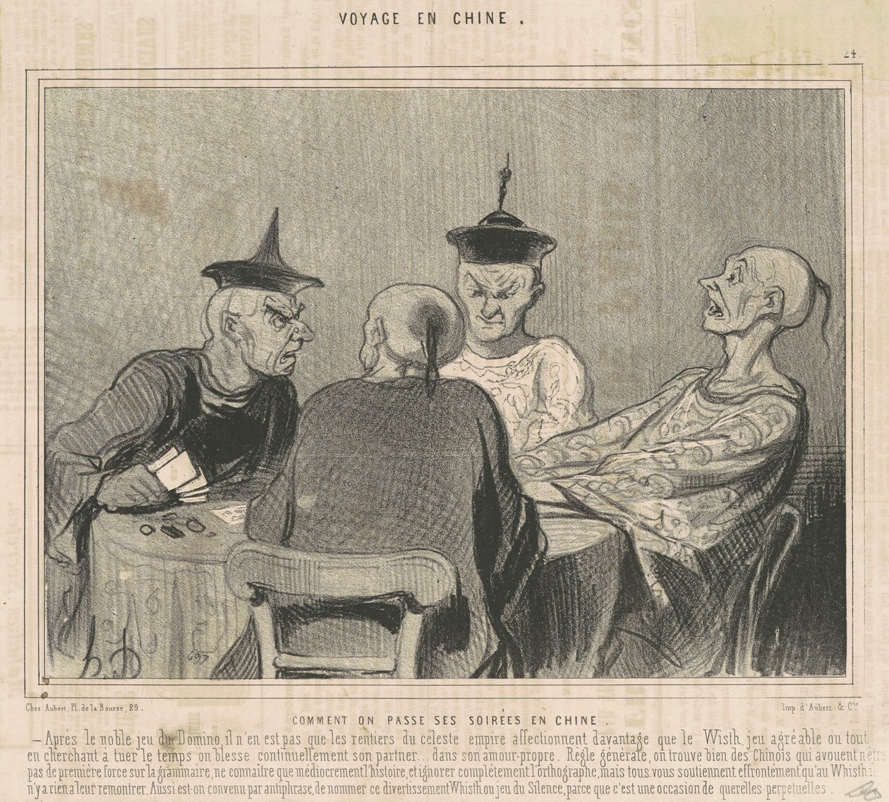 Hogyan tölti az estéit Kínában? alkotó: Honoré Daumier