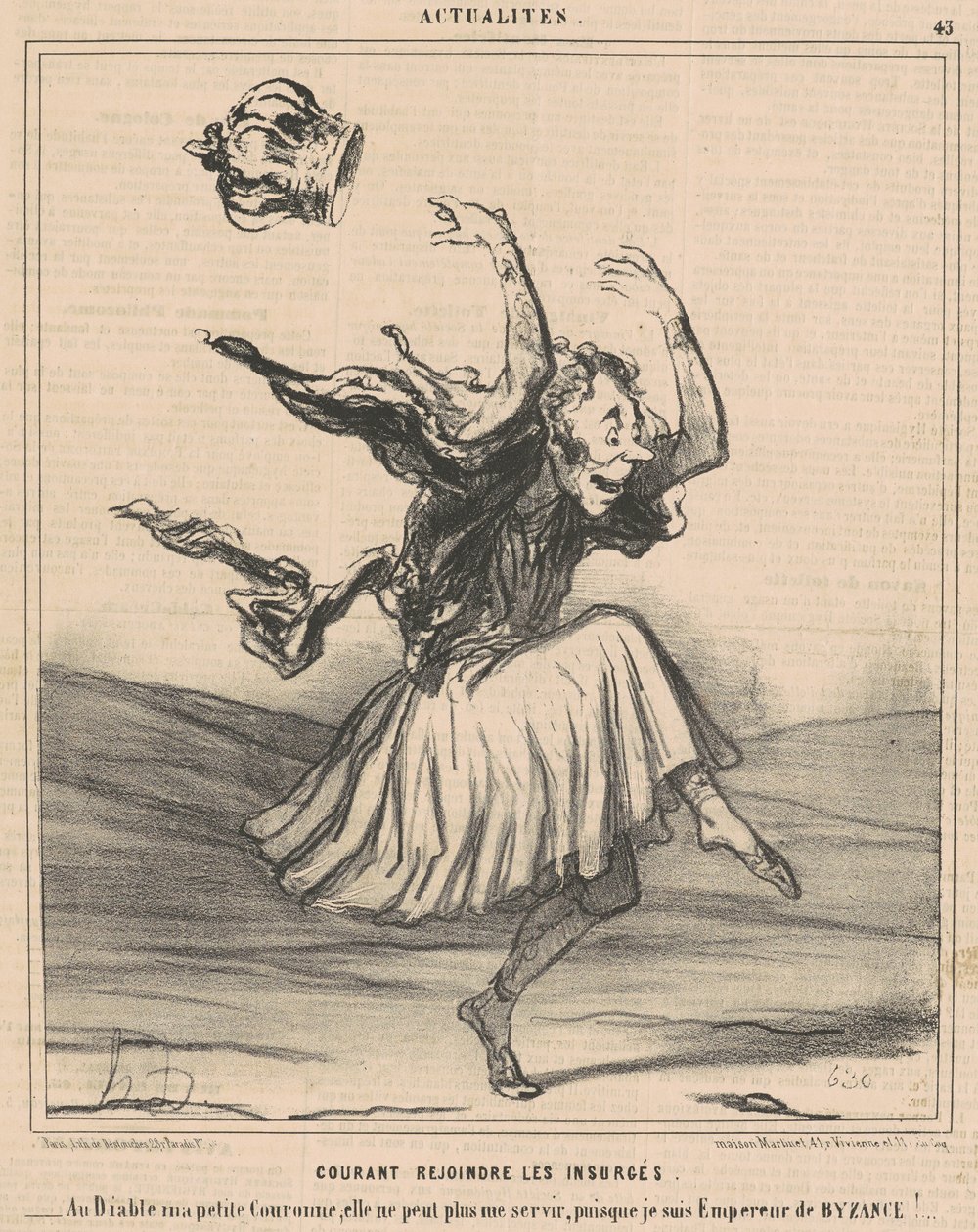 Futás, hogy csatlakozzon a felkelőkhöz alkotó: Honoré Daumier