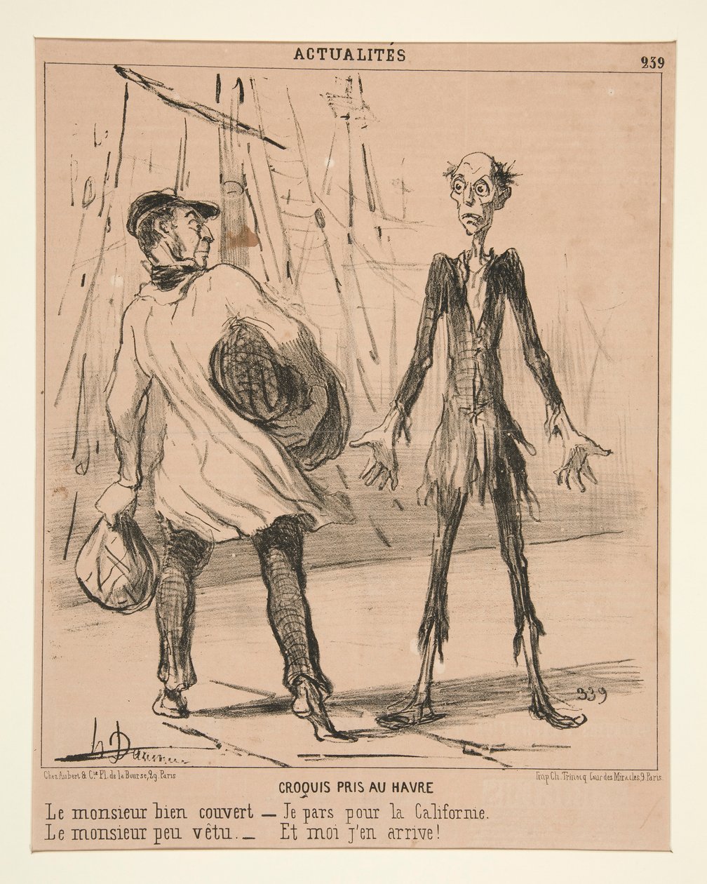 Le Havre-ban készült vázlat: A jól fedezett úriember alkotó: Honoré Daumier