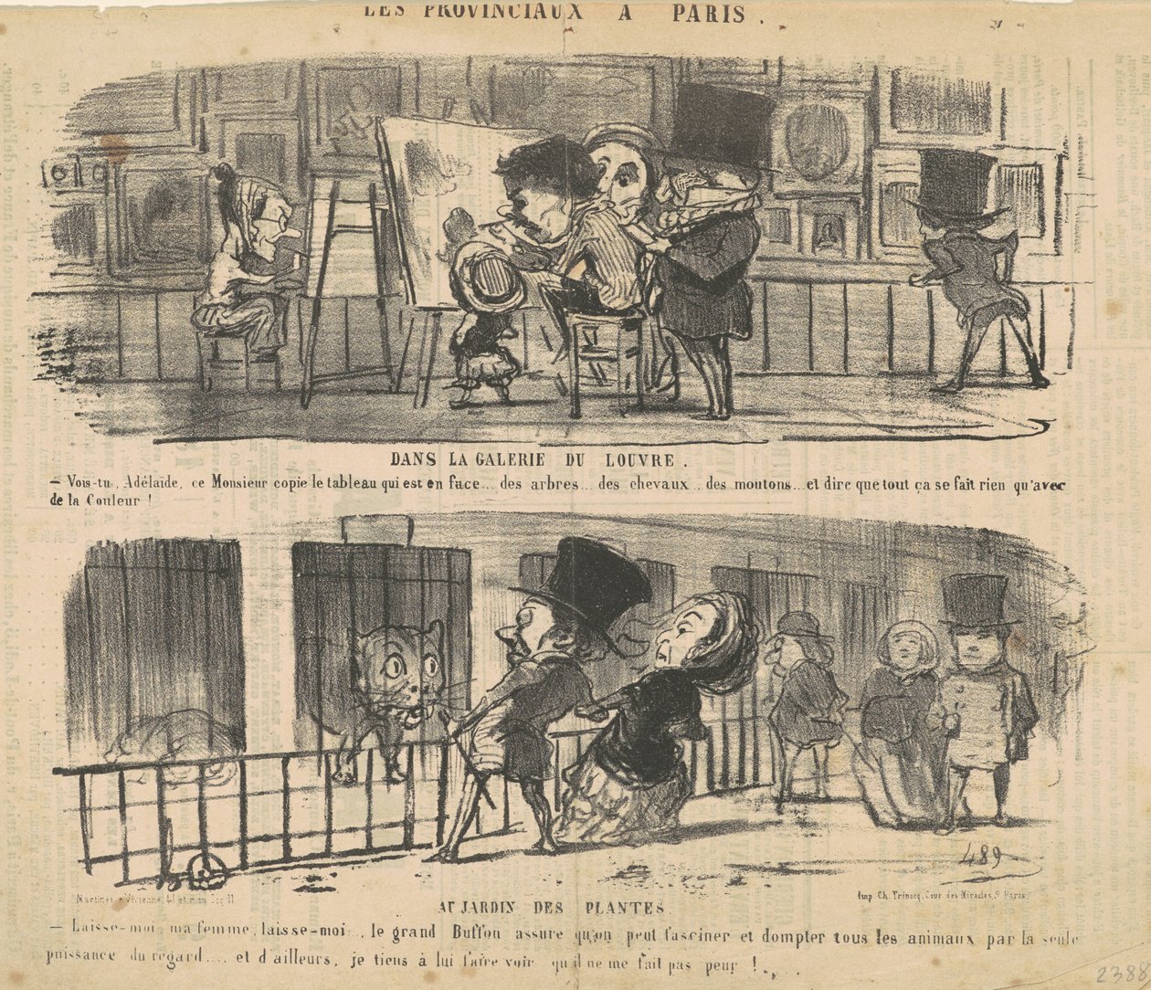 A Louvre galériában alkotó: Honoré Daumier