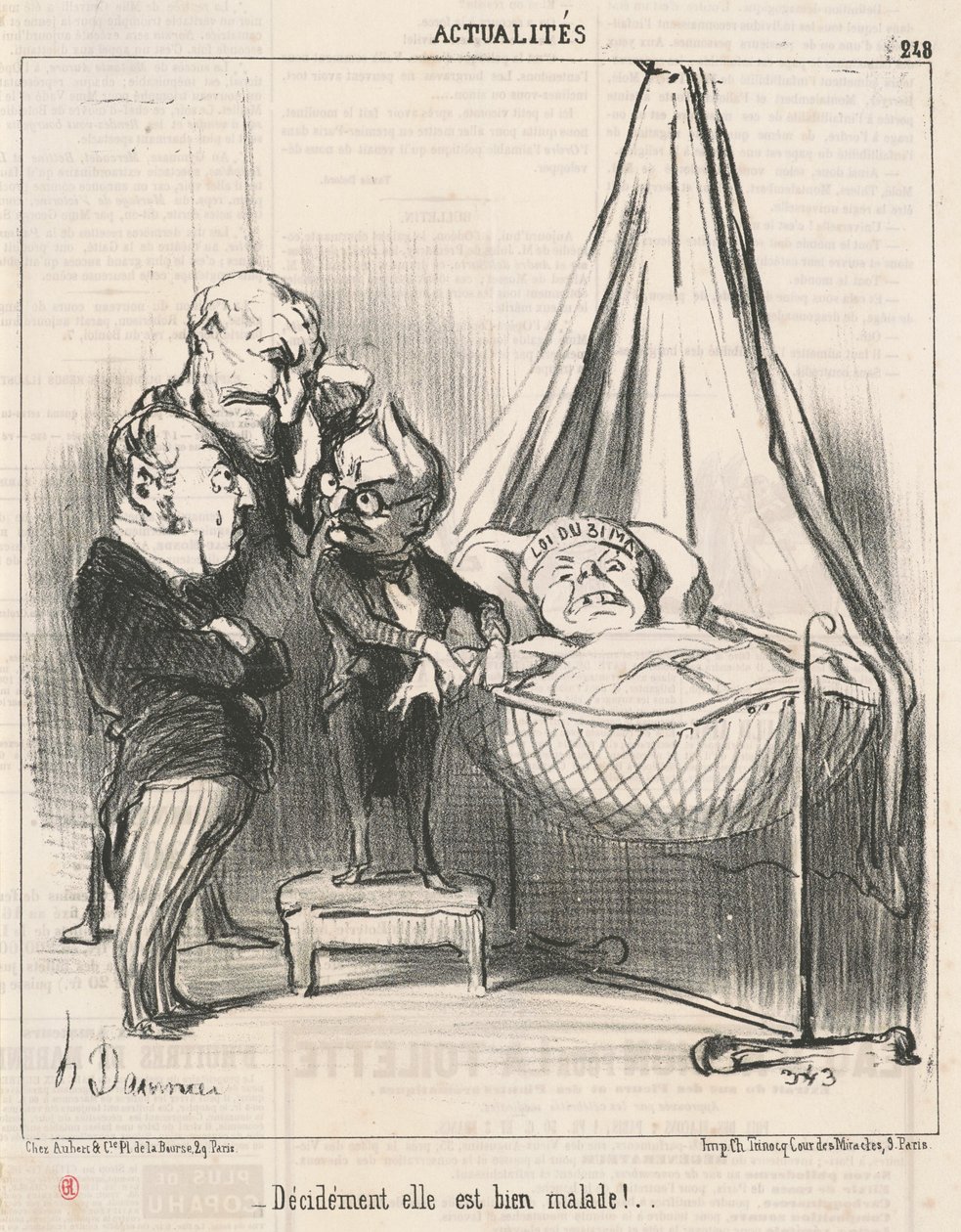 Nyilvánvalóan nagyon beteg! alkotó: Honoré Daumier