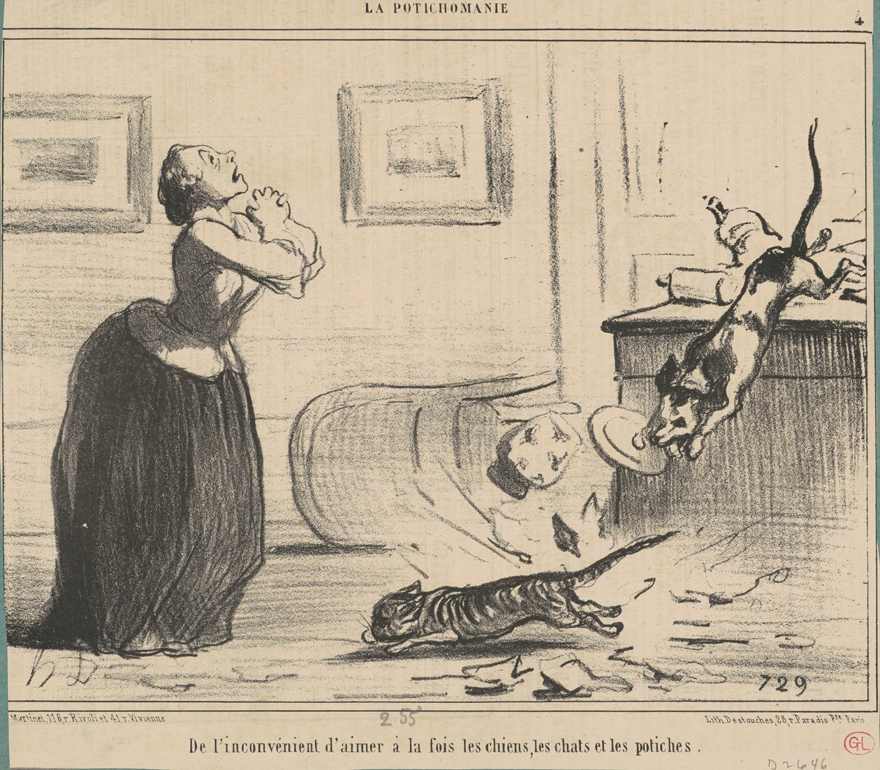 Abból a hátrányból, hogy egyszerre szeretni... alkotó: Honoré Daumier