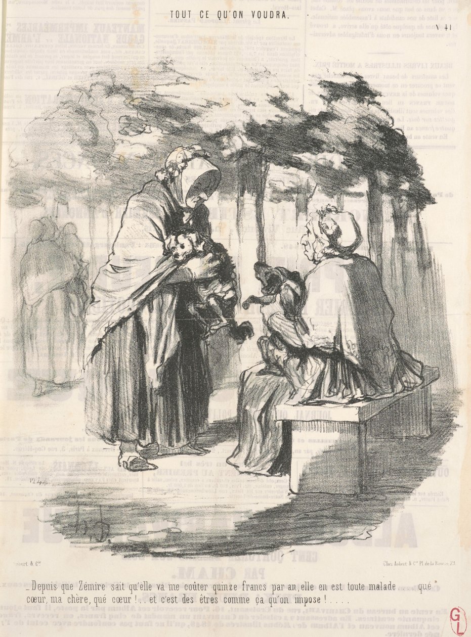 Mióta Zémire tudta, hogy tizenöt frankomba fog kerülni... alkotó: Honoré Daumier