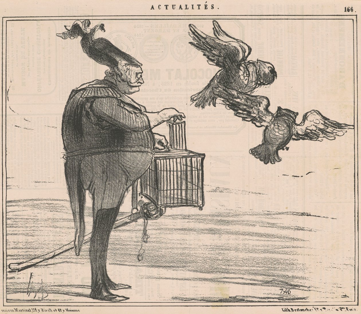 Két nagyherceg szabadjára engedett ... Szevasztopolban alkotó: Honoré Daumier