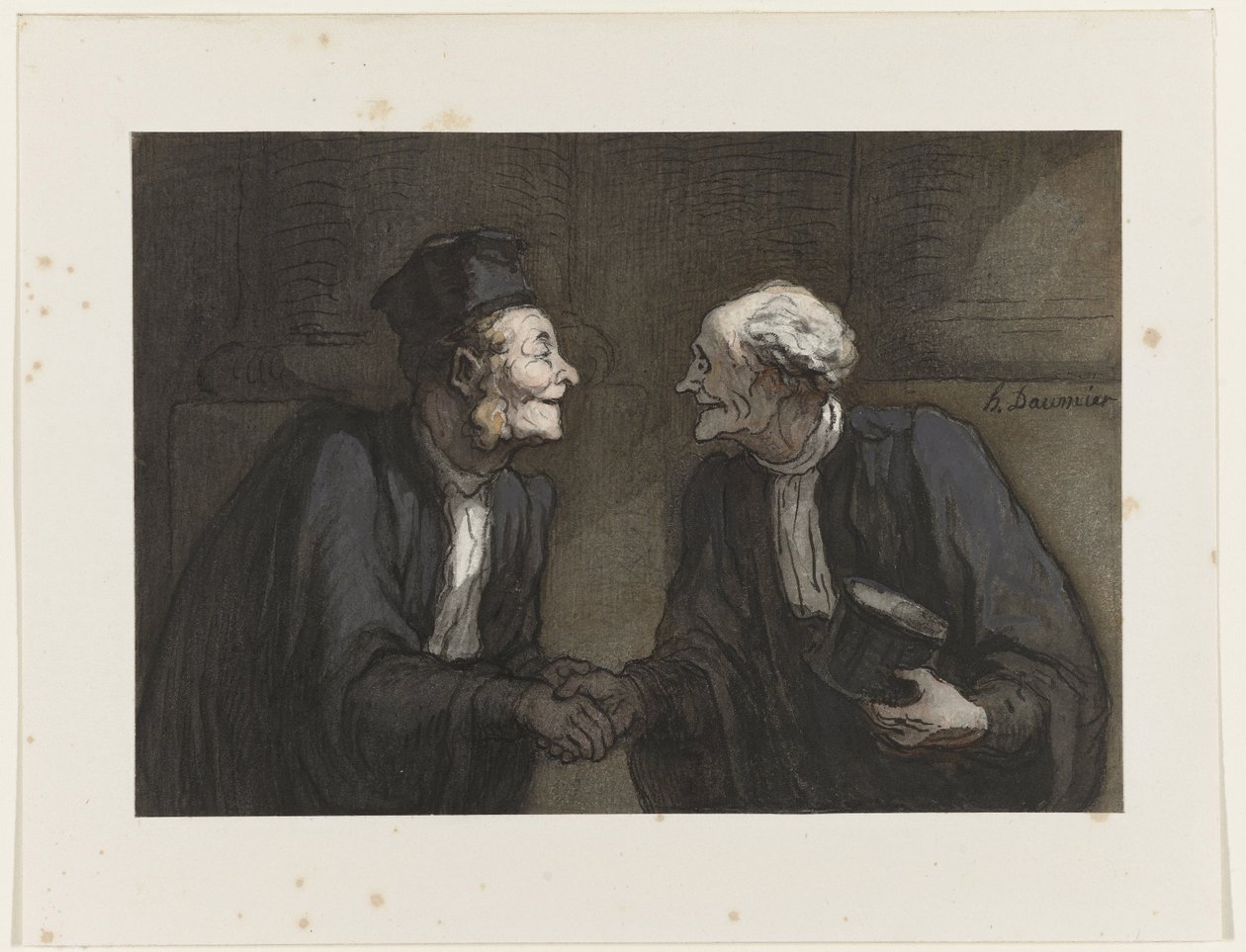 Két ügyvéd: a kézfogás Két ügyvéd: a kézfogás. alkotó: Honoré Daumier