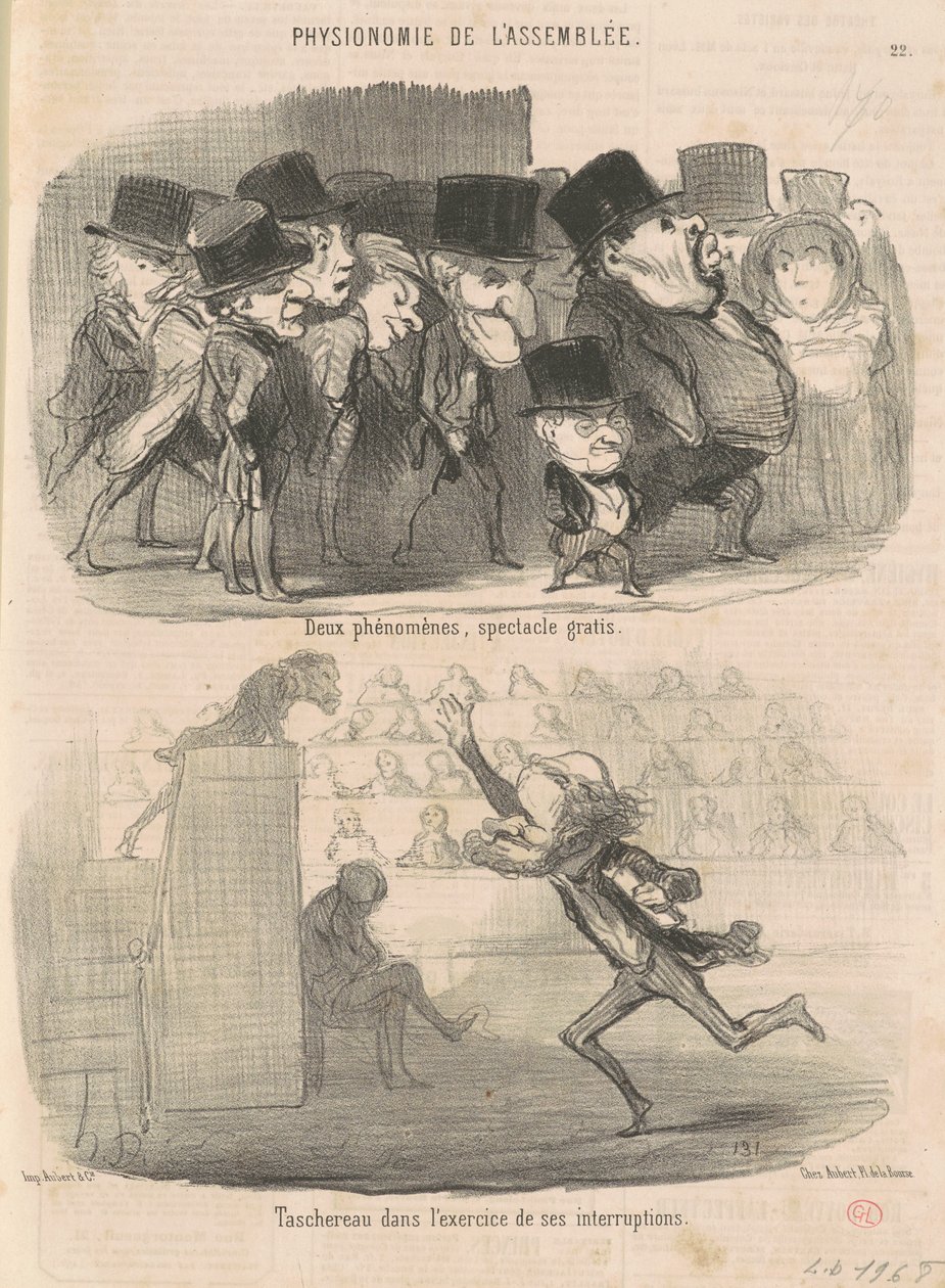 Két jelenség, ingyenes show... alkotó: Honoré Daumier