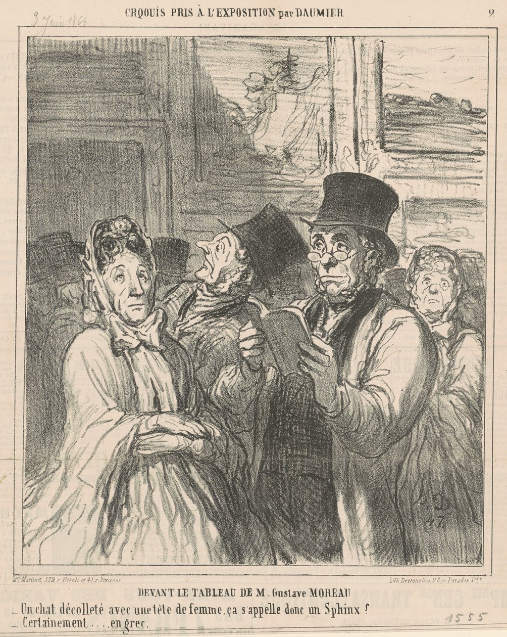 M. G. Moreau festménye előtt alkotó: Honoré Daumier