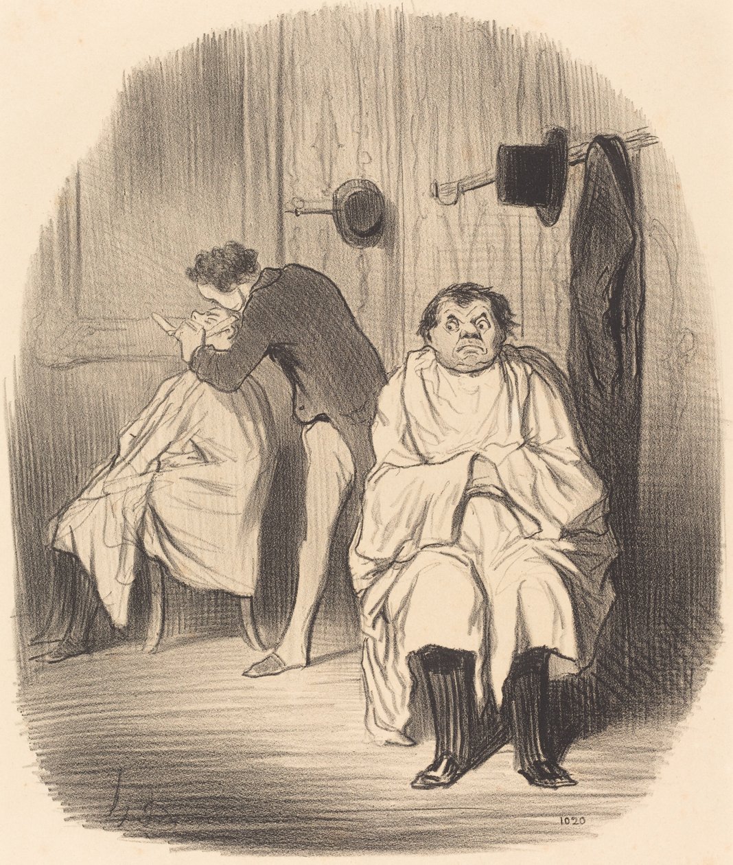 Ördög!... úgy tűnik, nem túl jó a borotva... alkotó: Honoré Daumier