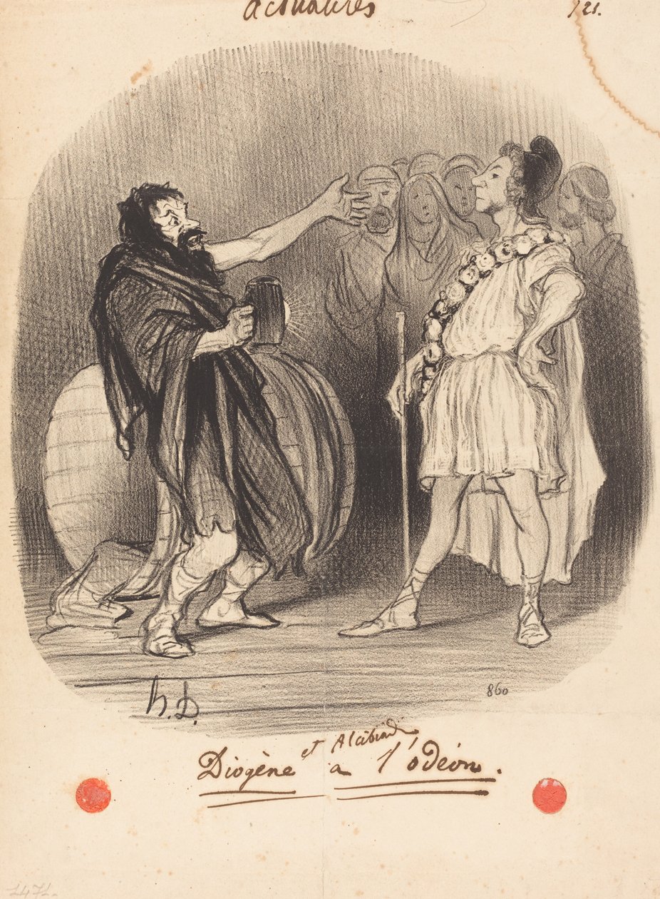Diogenész és Alkibiadész az Odéonban alkotó: Honoré Daumier