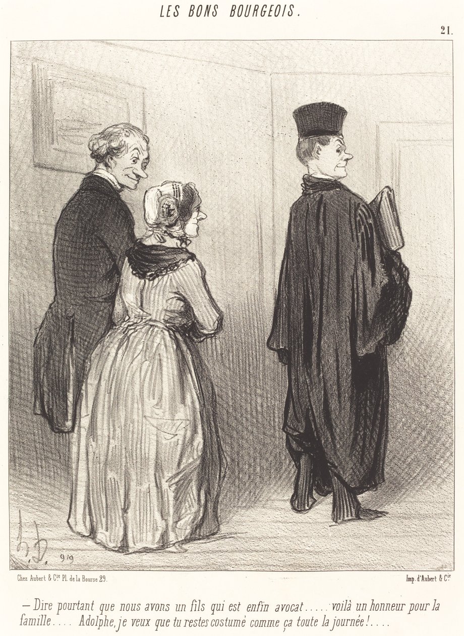 Azt mondani... hogy van egy fiunk, aki... ügyvéd... alkotó: Honoré Daumier