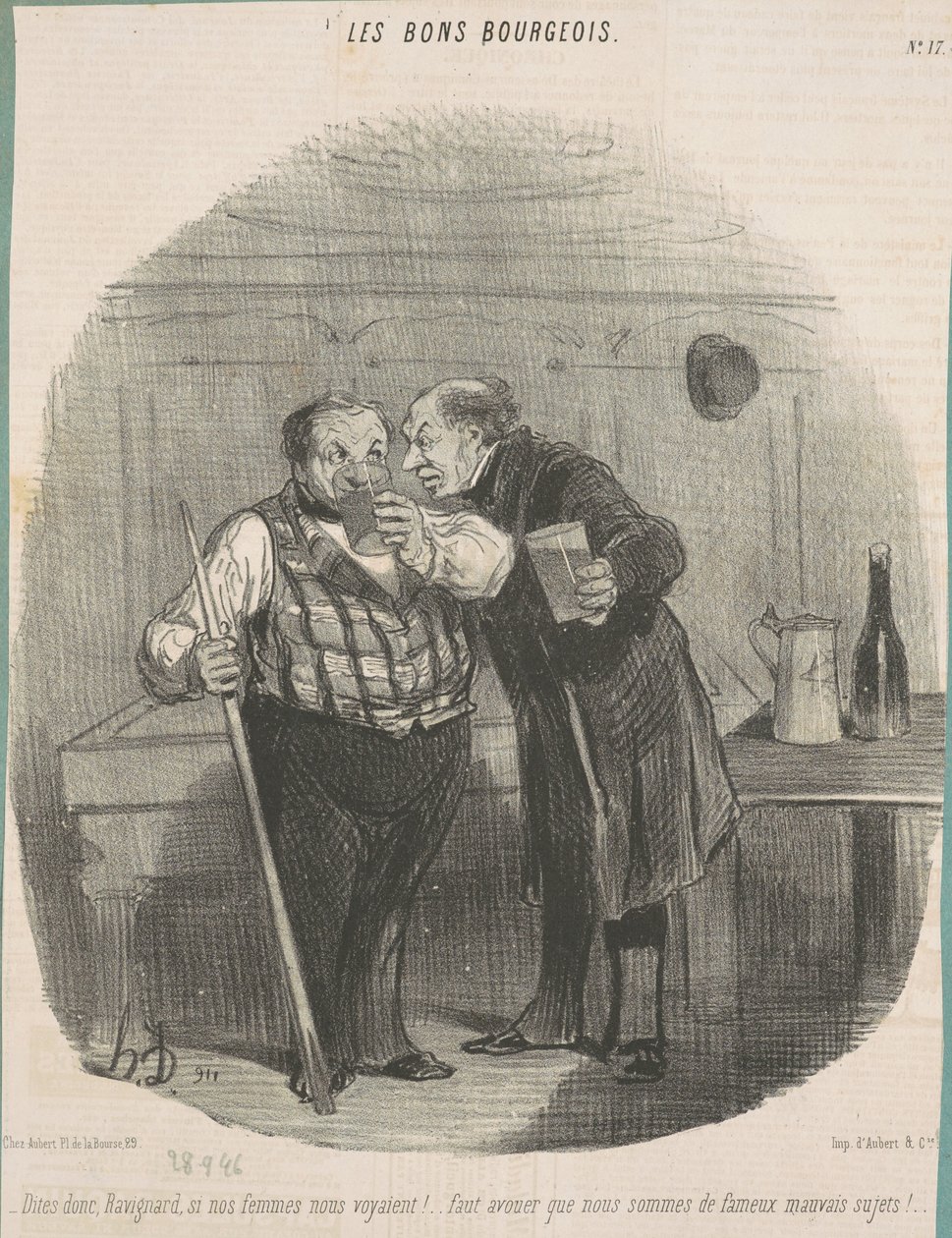 Mondd meg nekem, Ravignard, ha az asszonyaink láttak minket! ... alkotó: Honoré Daumier