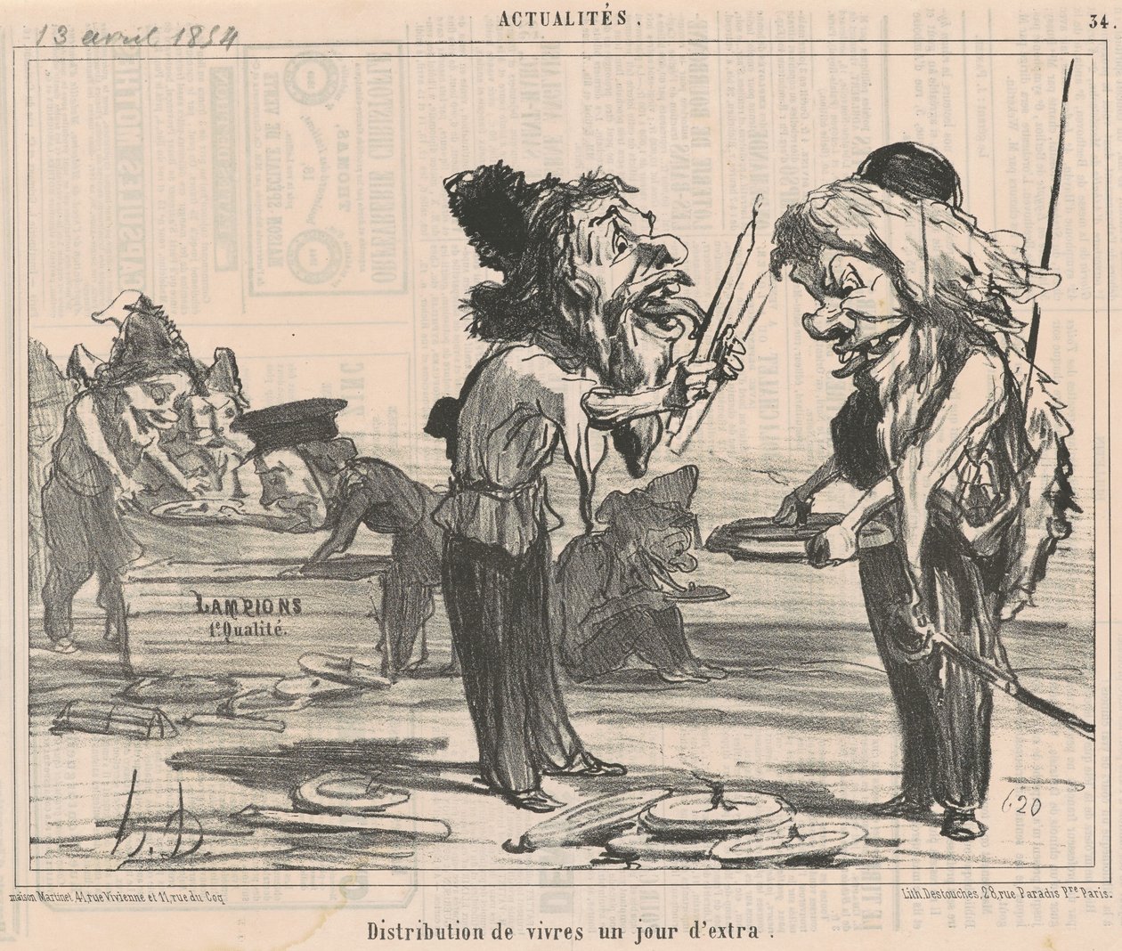 Ételosztás egy extra napon alkotó: Honoré Daumier