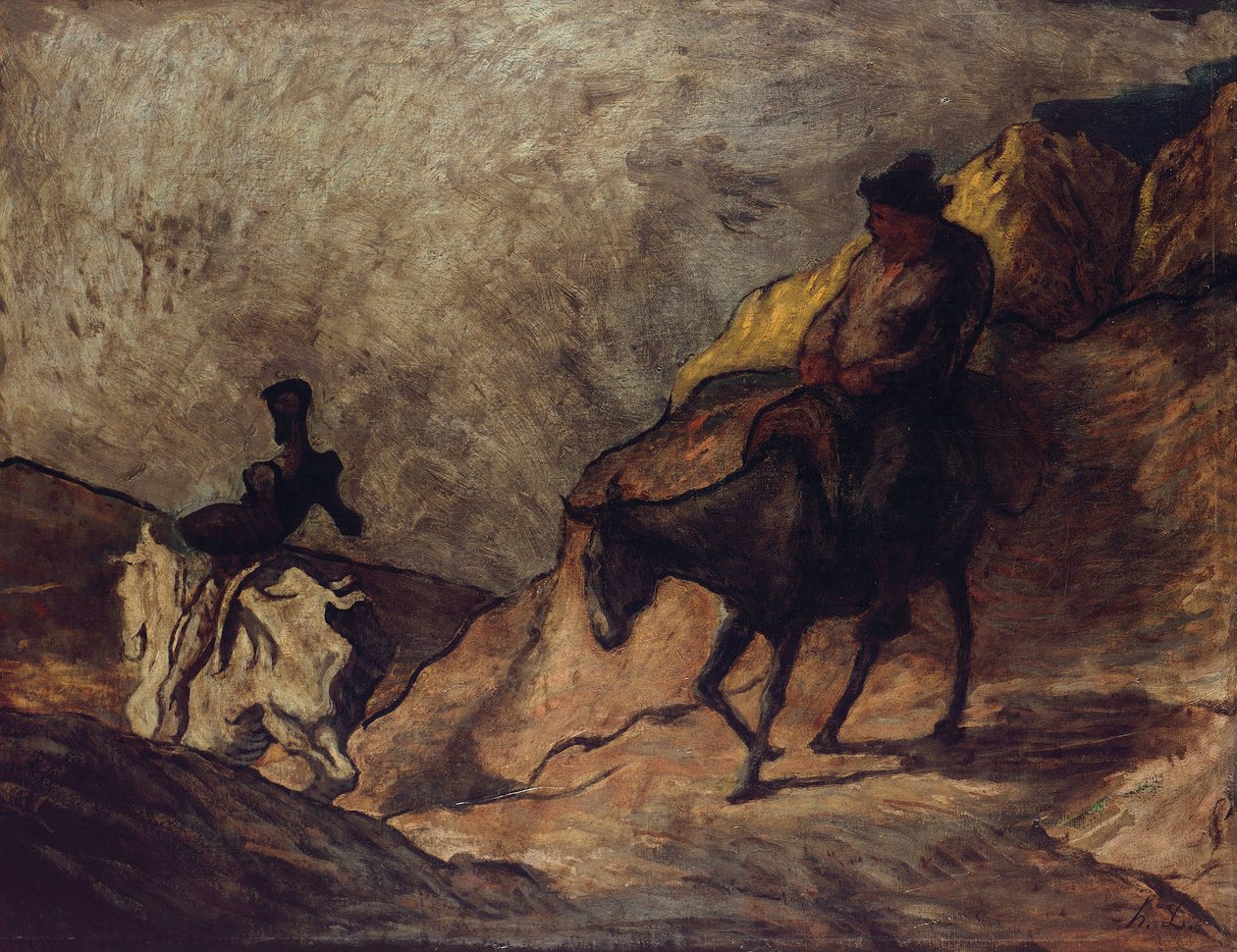 Don Quijote és Sancho Panza, 1866-1867 alkotó: Honoré Daumier