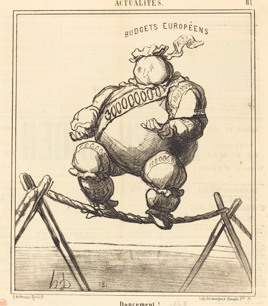Gyengéden! alkotó: Honoré Daumier