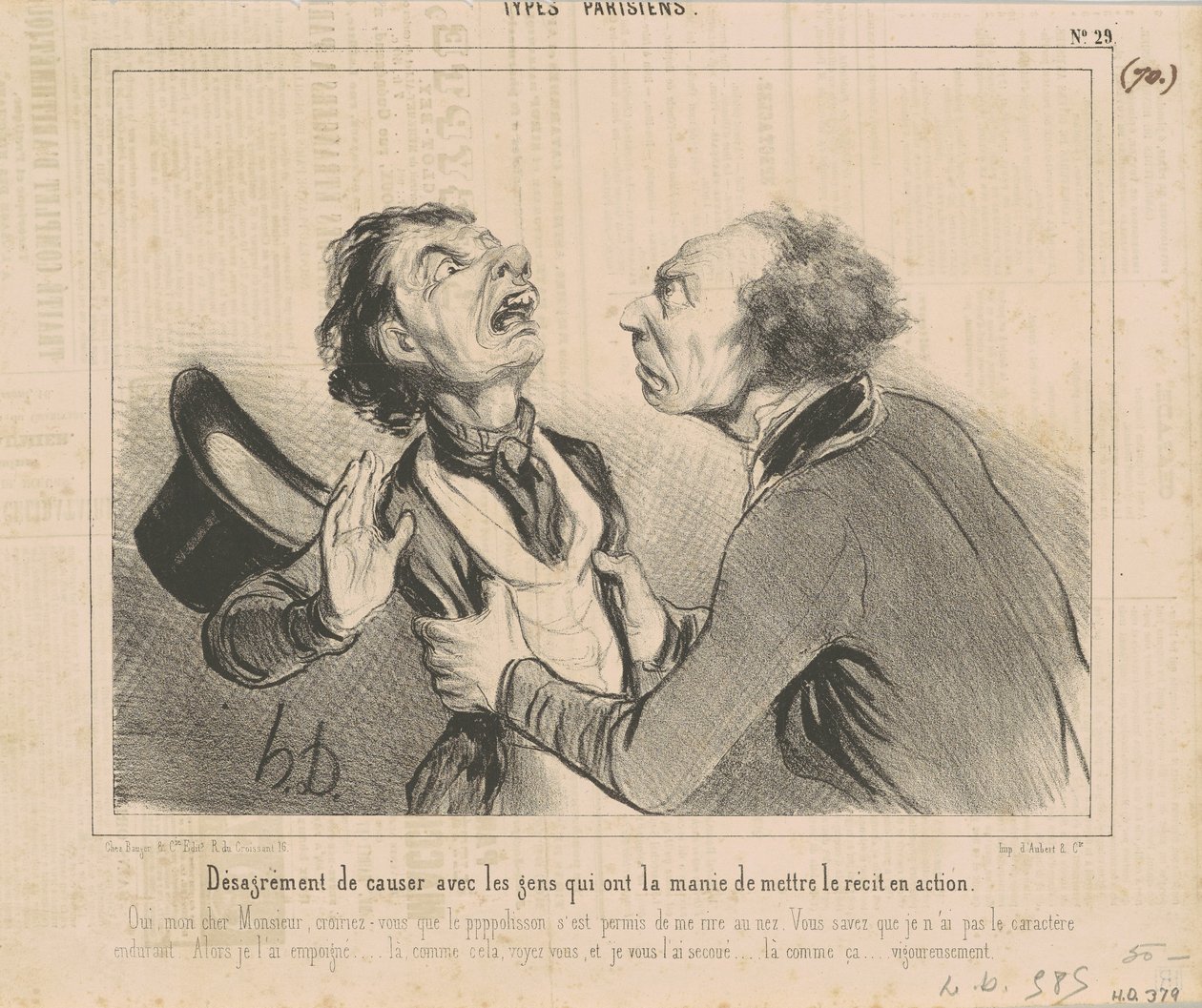 Kellemetlen érzés emberekkel csevegni... alkotó: Honoré Daumier