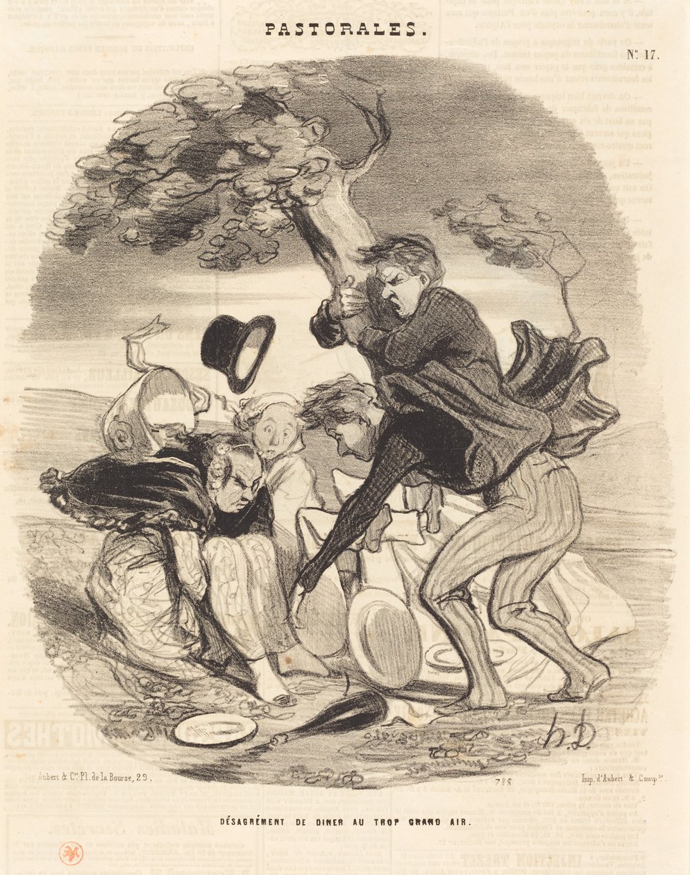 A szabadban való étkezés kényelmetlensége alkotó: Honoré Daumier