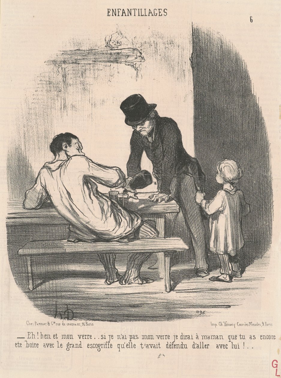 Hé! Ben és az italom... ha még nem... alkotó: Honoré Daumier