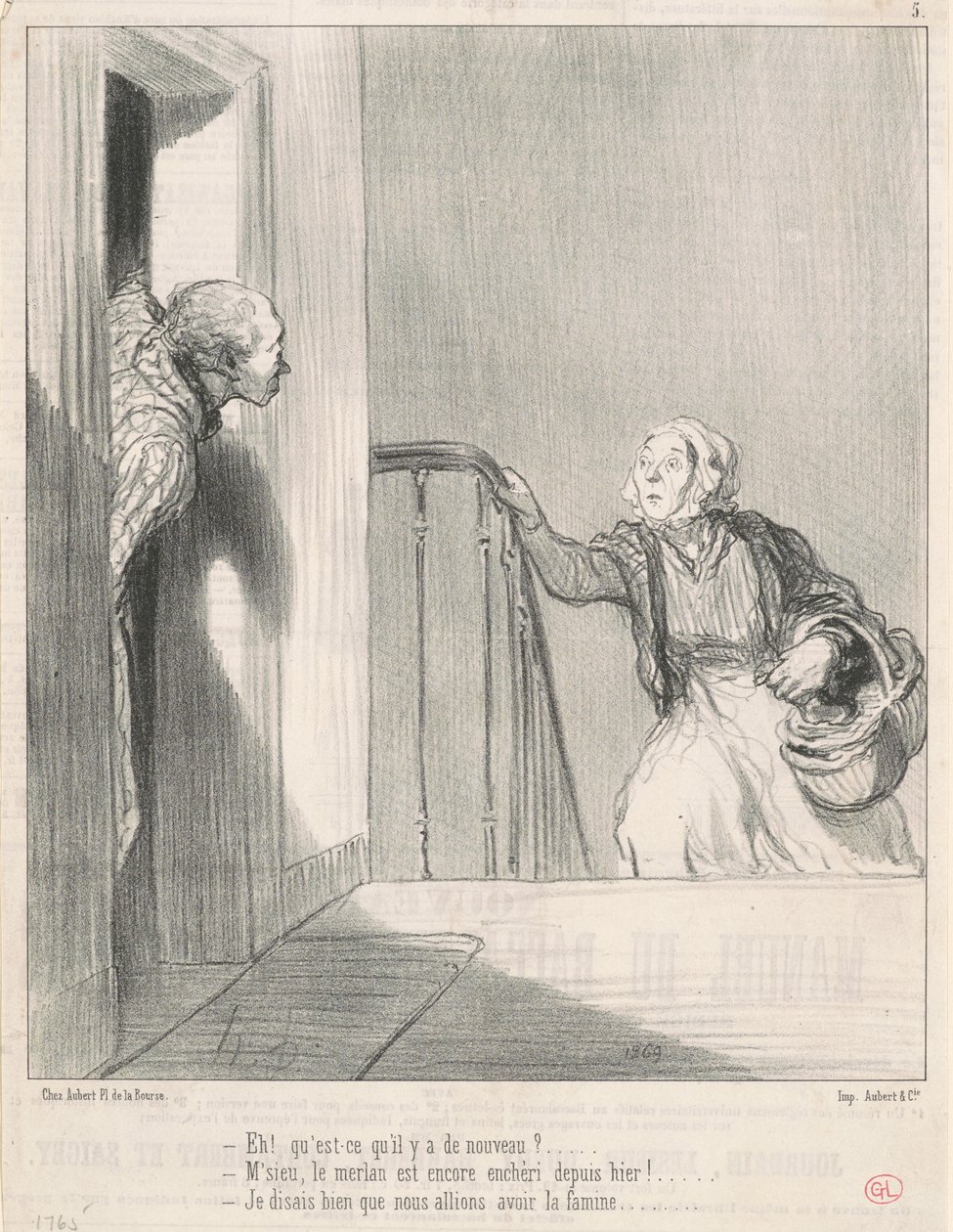 Hé! Mi újság? ... alkotó: Honoré Daumier