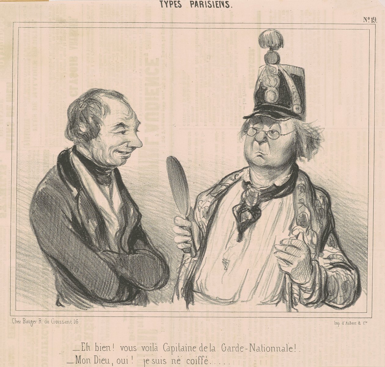 Jól! Itt van, nemzetőrkapitány alkotó: Honoré Daumier