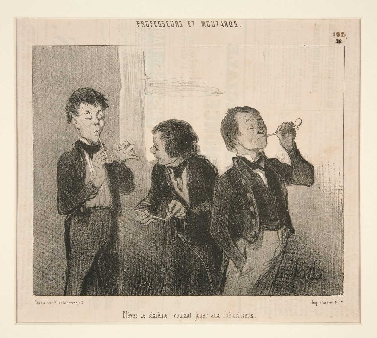 A Professors and Moutards hatodik osztályos tanulói retorikusokat akarnak játszani alkotó: Honoré Daumier