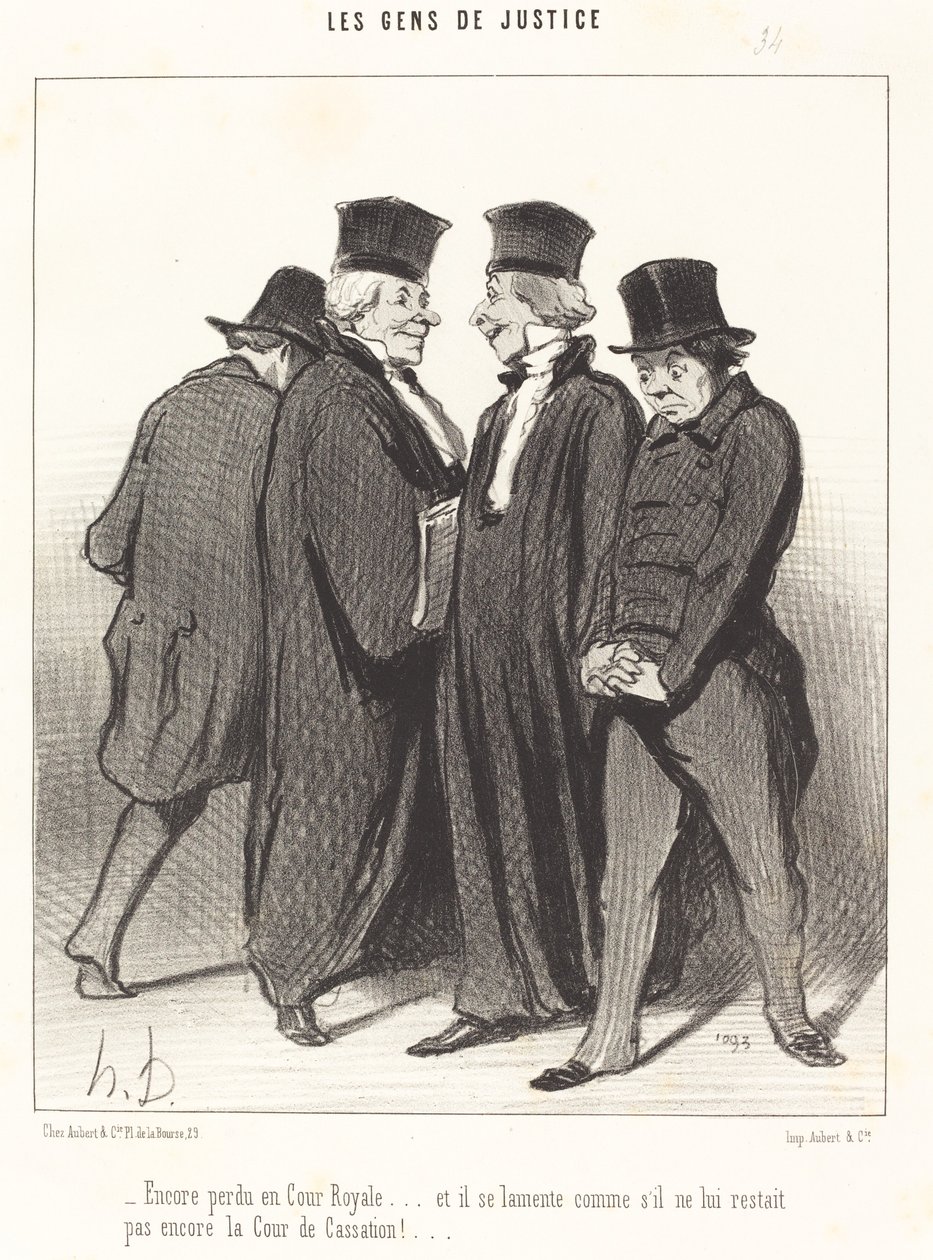 Ismét elveszett a királyi udvarban... és kesereg... alkotó: Honoré Daumier