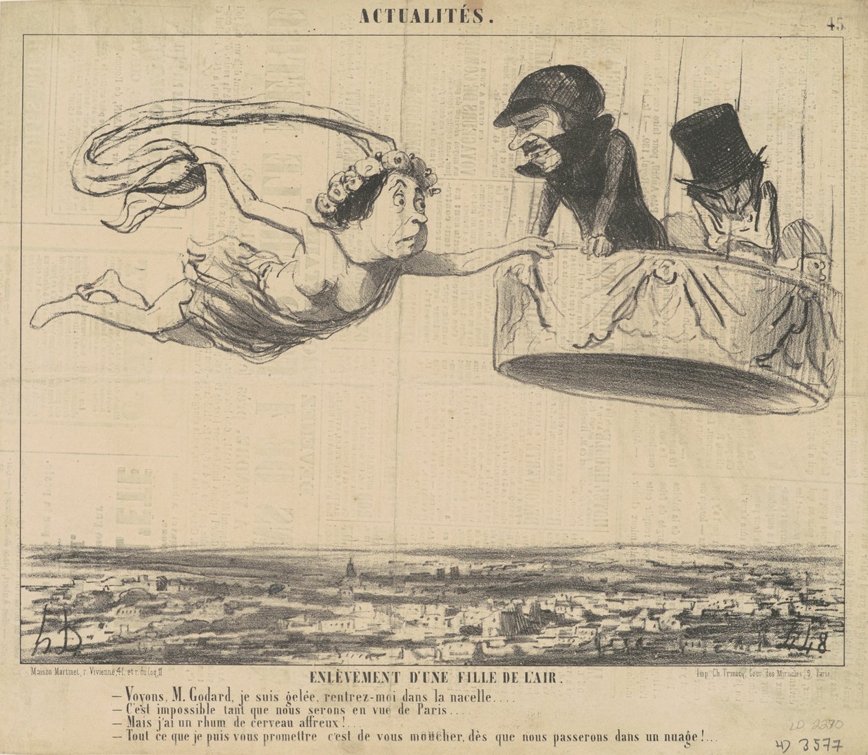 egy lány elrablása a levegőből alkotó: Honoré Daumier